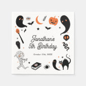 Serviette En Papier Black Orange Halloween fête d'anniversaire enfants (Devant)