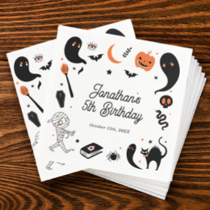 Serviette En Papier Black Orange Halloween fête d'anniversaire enfants