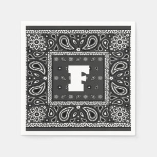 Serviette En Papier Black Paisley Bandana Anniversaire Hip hop Rap Éca