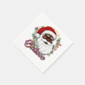 Serviette En Papier Black Père Noël Believe Melanin Man Christmas Chev (Coin)