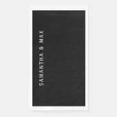 Serviette En Papier Black Personalized Modern Wedding (Devant)