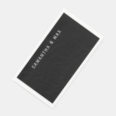Serviette En Papier Black Personalized Modern Wedding (Coin)