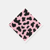 Serviette En Papier Black & Pink Cow Imprimer Anniversaire (Coin)