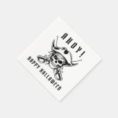 Serviette En Papier Black Pirate Skull Halloween Party  (Coin)