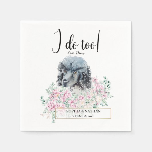 Serviette En Papier Black Poodle Chien Mariage Cocktail Napkins (Devant)
