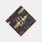 Serviette En Papier Black Red Gold Feathday (Coin)