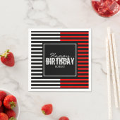 Serviette En Papier Black & Red Joyeux anniversaire (En situation)