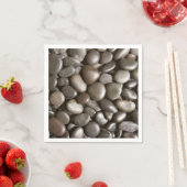 Serviette En Papier Black River Rock Nature Zen Pebble (En situation)