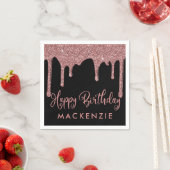 Serviette En Papier Black Rose Gold Parties scintillant Drivers Annive (En situation)
