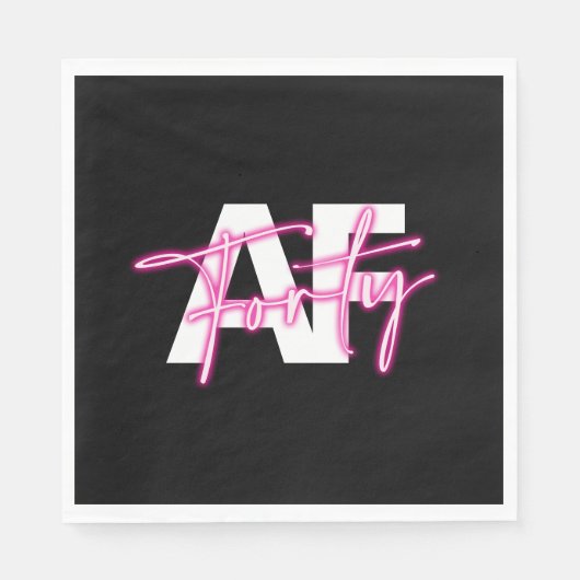 Serviette En Papier Black Rose Quarty AF 40th Birthday Paper Napkins (Devant)