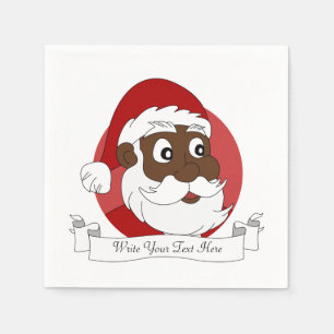 Serviette En Papier Black Santa Clause, dessin
