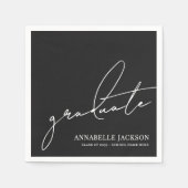 Serviette En Papier Black Script Graduation (Devant)