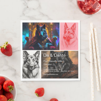 Serviette En Papier Black Shepherd Dog Paper Napkin