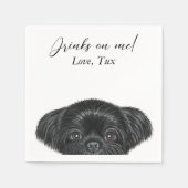 Serviette En Papier Black Shih Tzu Mariage Cocktail Napkin (Devant)