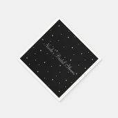 Serviette En Papier Black & Silver Dots moderne Glam Party de mariage (Coin)