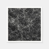 Serviette En Papier Black & Silvery Spider Webs Chic Halloween Party (Devant)