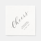 Serviette En Papier Black Simple Script Letting Cheers Personnalisé Pa (Devant)