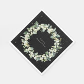 Serviette En Papier Black Snowberry+Eucalyptus Wreath Fête (Coin)