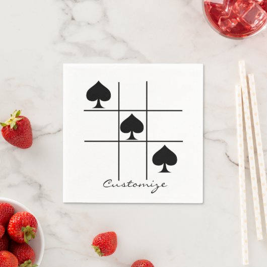 Serviette En Papier Black Spades Tic Tac Toe Thunder_Cove (En situation)