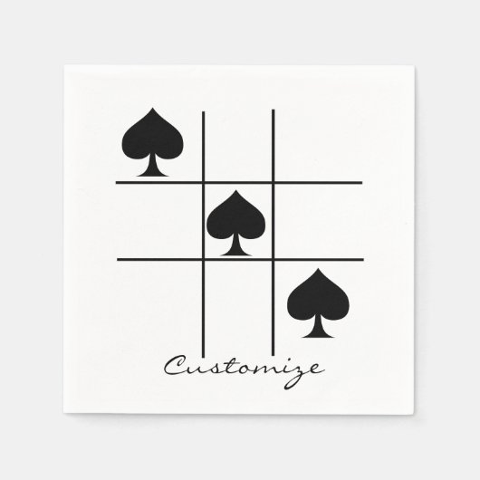 Serviette En Papier Black Spades Tic Tac Toe Thunder_Cove (Devant)