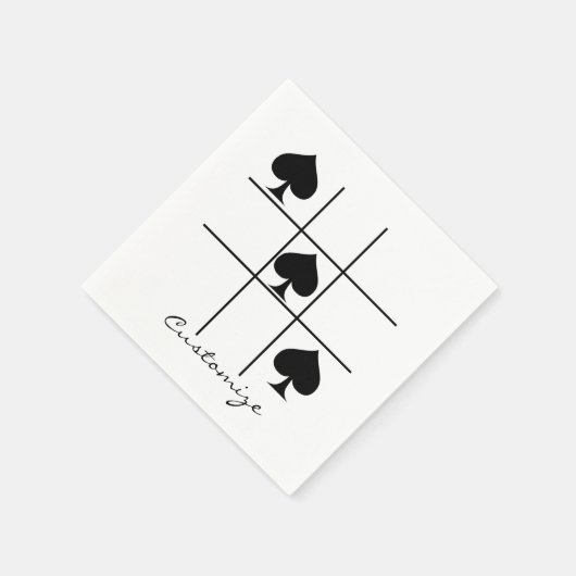 Serviette En Papier Black Spades Tic Tac Toe Thunder_Cove (Coin)