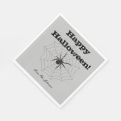 Serviette En Papier Black Spider Grey Papier Halloween Party Napkins (Coin)