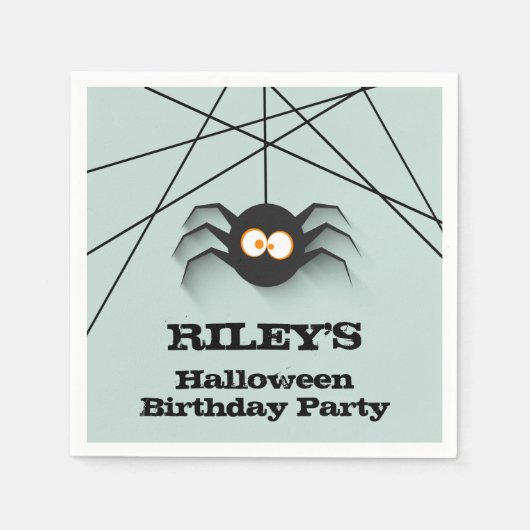 Serviette En Papier Black Spider Halloween fête d'anniversaire (Devant)