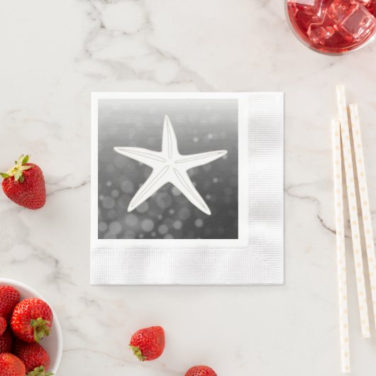 Serviette En Papier Black Starfish Beach Mariage à thème Napkins (En situation)
