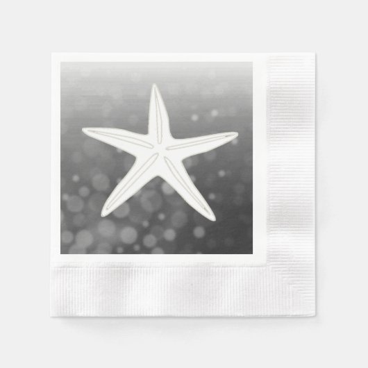 Serviette En Papier Black Starfish Beach Mariage à thème Napkins (Devant)