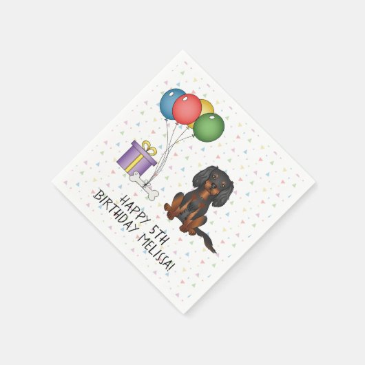 Serviette En Papier Black & Tan Cavalier King Charles Spaniel Annivers (Coin)