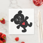 Serviette En Papier Black Teddy Bear Love (En situation)