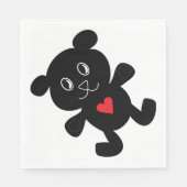 Serviette En Papier Black Teddy Bear Love (Devant)