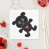 Serviette En Papier Black Teddy Bear Love