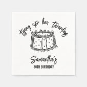 Serviette En Papier Black Tendy Tying Up Her Twenties 30th Birthday (Devant)