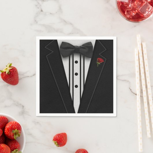 Serviette En Papier Black Tuxedo (En situation)