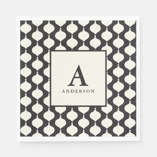 Serviette En Papier Black vintage fête de Noël (Devant)