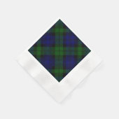 Serviette En Papier Black Watch Tartan bleu vert Plaid (Coin)