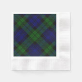 Serviette En Papier Black Watch Tartan bleu vert Plaid (Devant)