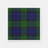 Serviette En Papier Black Watch Tartan bleu vert Plaid (Devant)