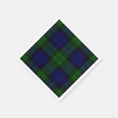 Serviette En Papier Black Watch Tartan bleu vert Plaid (Coin)