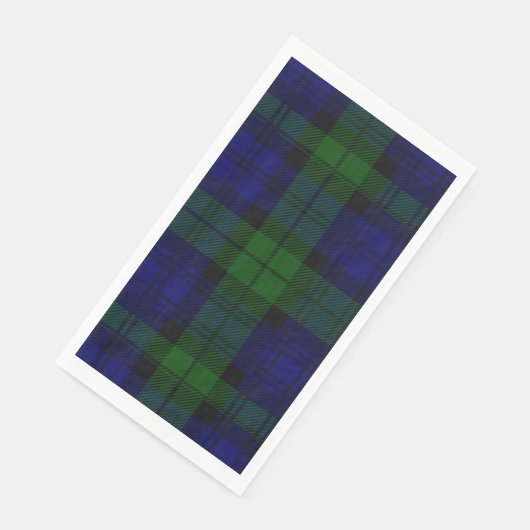 Serviette En Papier Black Watch Tartan bleu vert Plaid (Coin)