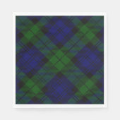 Serviette En Papier Black Watch Tartan bleu vert Plaid (Devant)