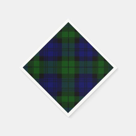 Serviette En Papier Black Watch Tartan bleu vert Plaid (Coin)