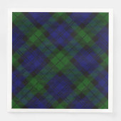 Serviette En Papier Black Watch Tartan bleu vert Plaid (Devant)