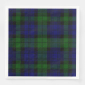 Serviette En Papier Black Watch Tartan bleu vert Plaid (Devant)