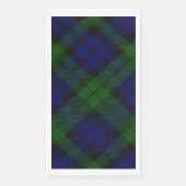 Serviette En Papier Black Watch Tartan bleu vert Plaid (Devant)