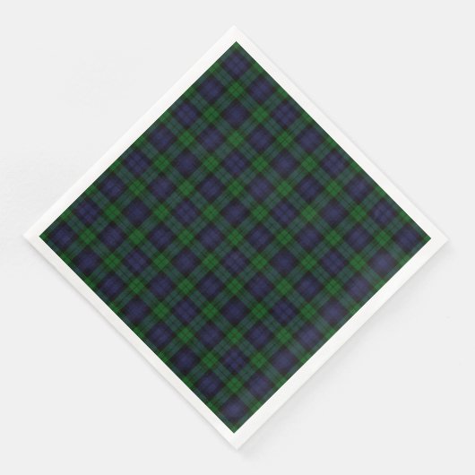 Serviette En Papier Black Watch Tartan Plaid Scottish Plaid Motif (Coin)