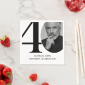 Serviette En Papier Black & White 40e photo d'anniversaire (En situation)