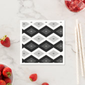 Serviette En Papier Black, white and grey diamond pattern (En situation)