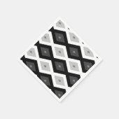 Serviette En Papier Black, white and grey diamond pattern (Coin)